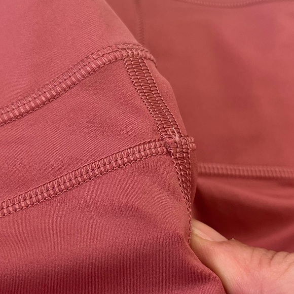 Lululemon Fast and Free High Rise Crop Color Cherry Tint Size 12 - Picture 5 of 9